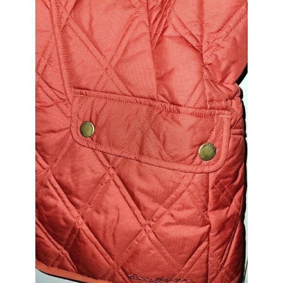 Red Quilted Vest Eddie Bauer Snap Front Lightweight Women's Size Small - Picture 2 of 6